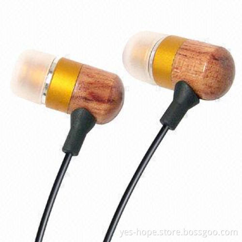 In-ear Stereo Wood Earphone, 32Ω Impedance